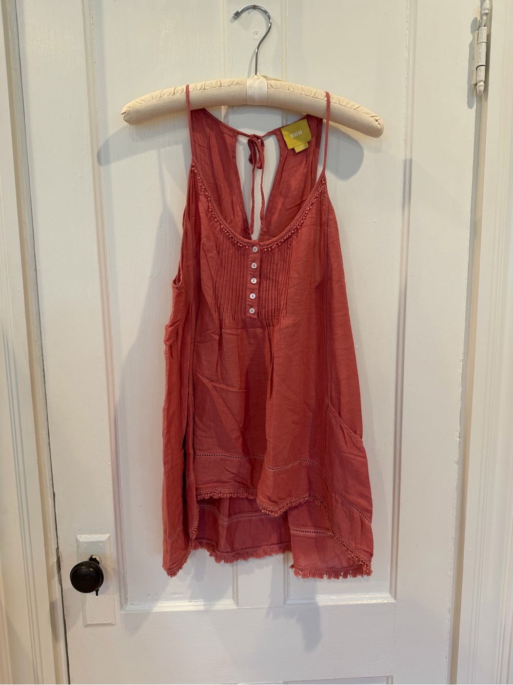 Maeve Rust Red Feminine Cotton Tank Top